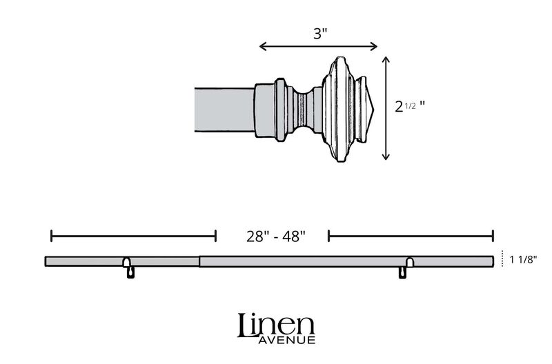 Linen Avenue Glass Square Double Window Curtain Rod Set