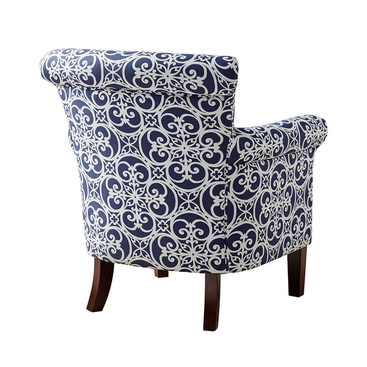 Gracie Mills Fredric Fretwork Tight Back Club Chair