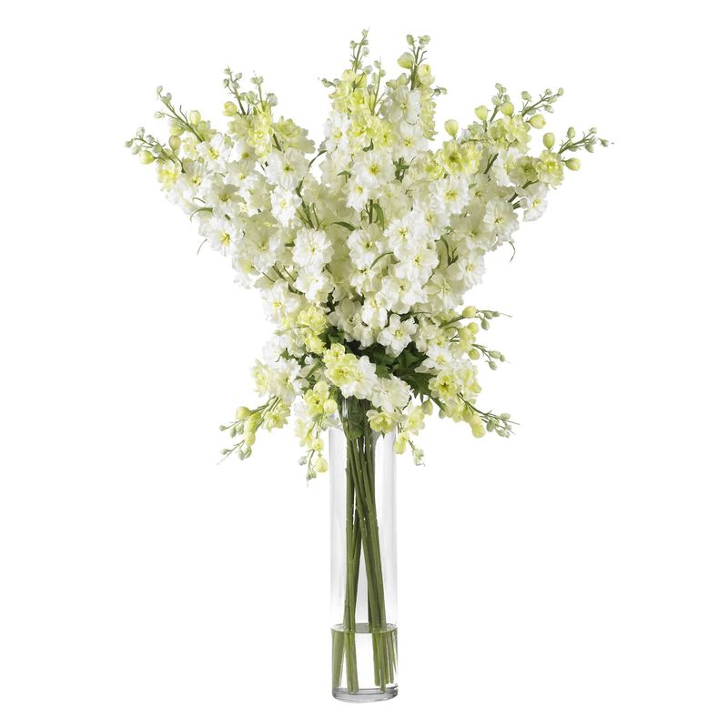 Nearly Natural Delphinium Arrangement White