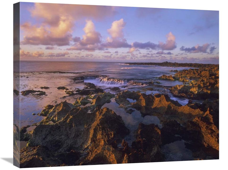 Dusk at Sharks Cove, Oahu, Hawaii-Canvas Art-28x22