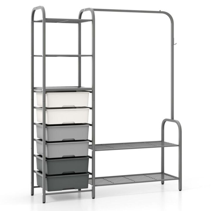Hivvago Free Standing Closet Organizer with Removable Drawers and Shelves