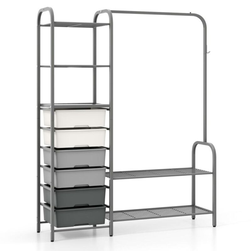 Hivvago Free Standing Closet Organizer with Removable Drawers and Shelves
