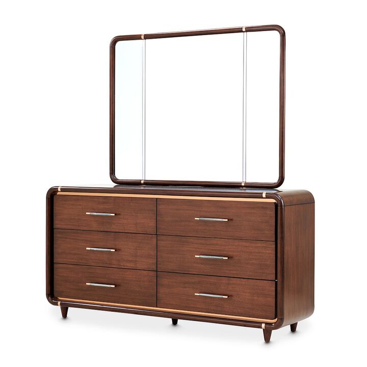 Michael Amini Mason Park Dresser with Mirror - Umber
