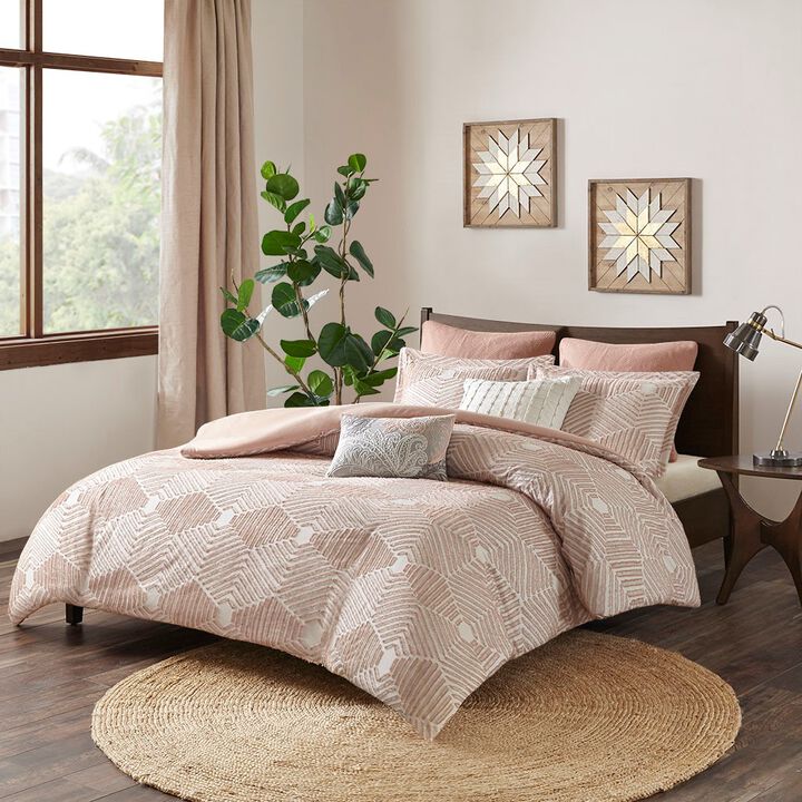 Gracie Mills Anibal Shabby Chic Cotton Jacquard Duvet Cover Set