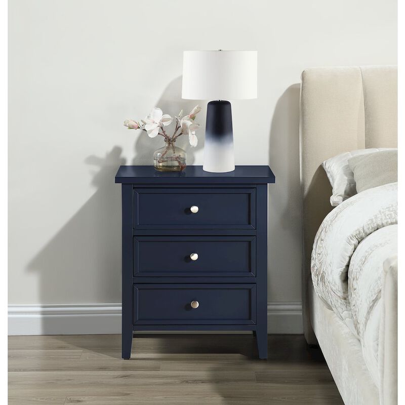 Lennon 3-drawer Nightstand - Midnight Blue