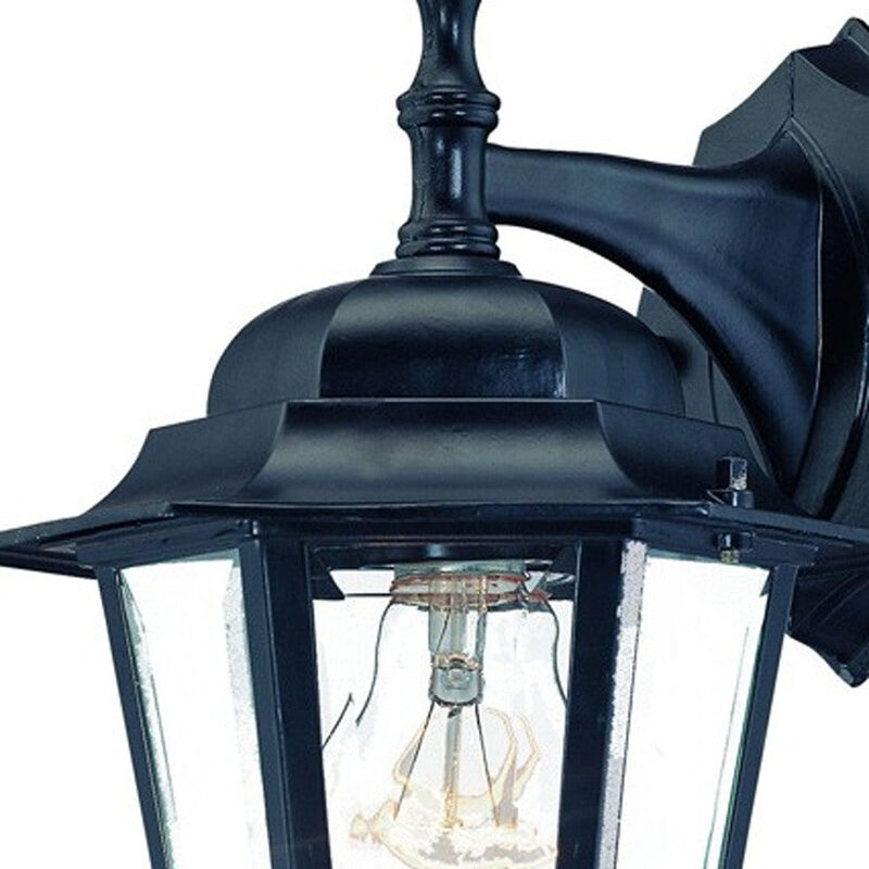 Hivvago Matte Black Glass Hanging Lantern Wall Light