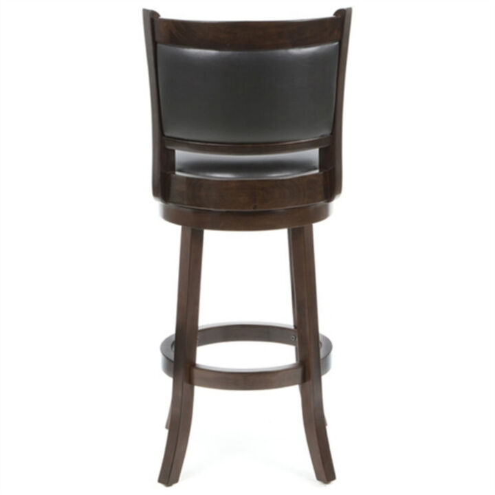 Swivel Barstool with Faux Leather Seat – Adjustable Height Counter Stool with Cushioned Comfort