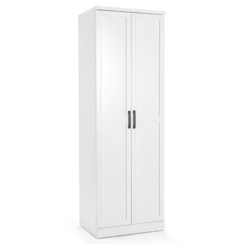 Hivvago 70 Inch Freestanding Storage Cabinet with 2 Doors and 5 Shelves-White