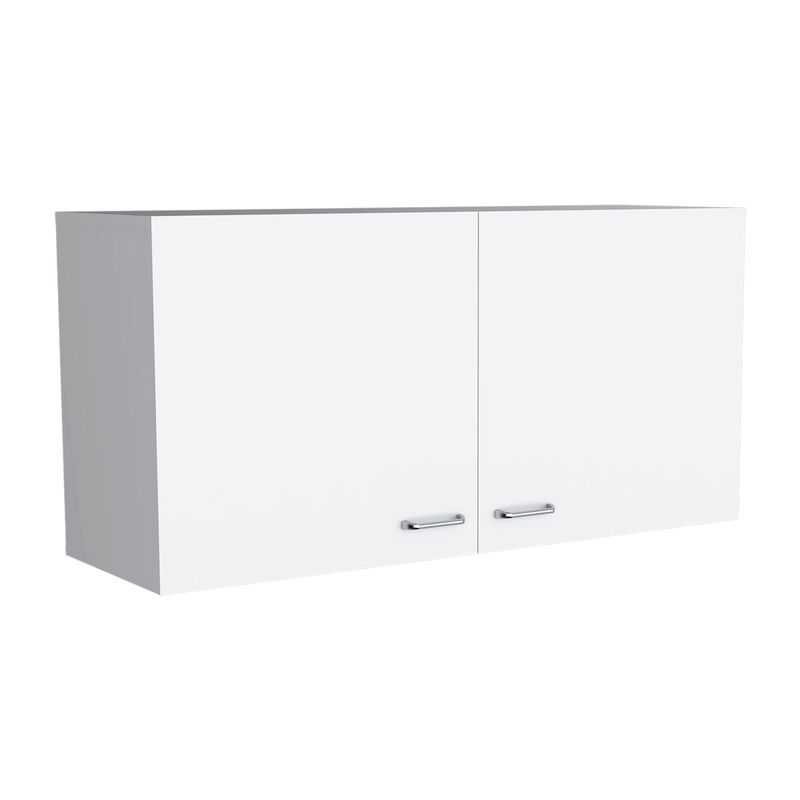 Salento Wall Double Door Cabinet, Two Shelves, White - Kitchen