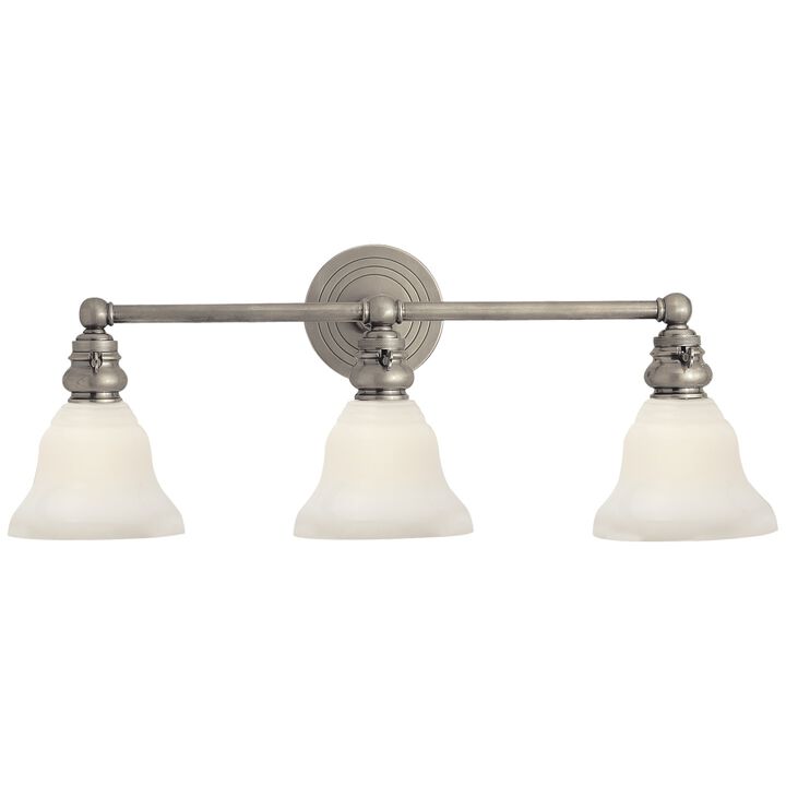 Boston Functional Triple Light in Antique Nickel