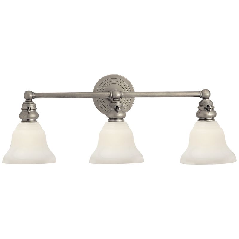 Boston Functional Triple Light in Antique Nickel