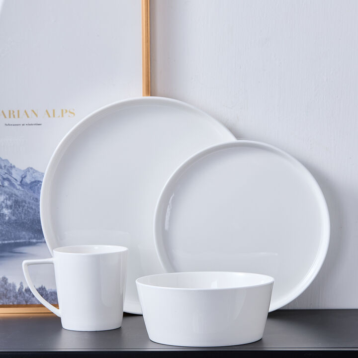 Stone Lain Madeline Bone China 32 Piece Dinnerware Set, White