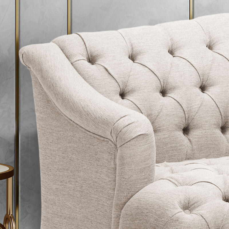 Merax Fabric 3-seat Sofa with Wooden Legs for Living Room or Study