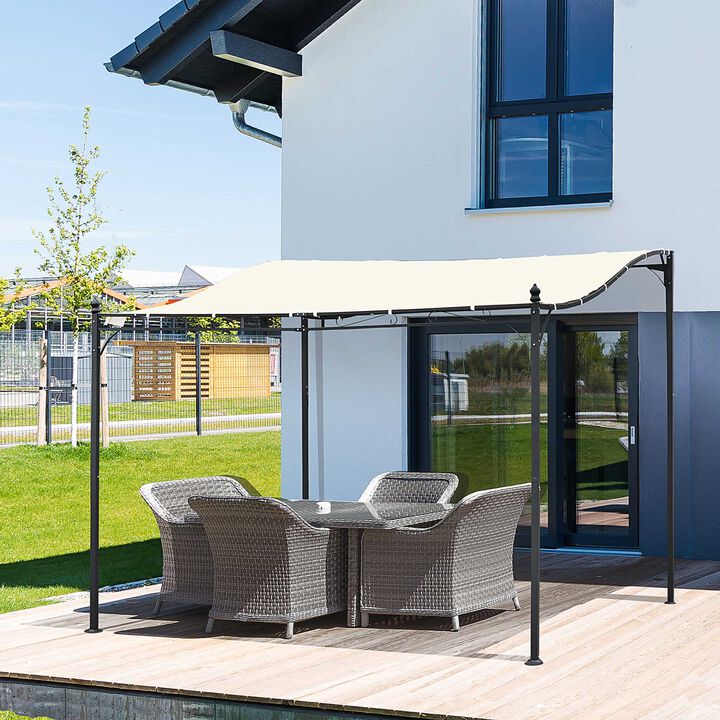 Ivory Backyard Retreat: 10x10 Weather-Resistant Metal Pergola Gazebo