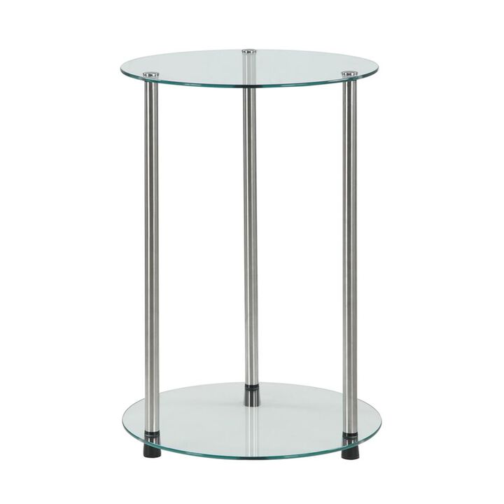 Convience Concept, Inc. Designs2Go Classic Glass 2 Tier Round End Table