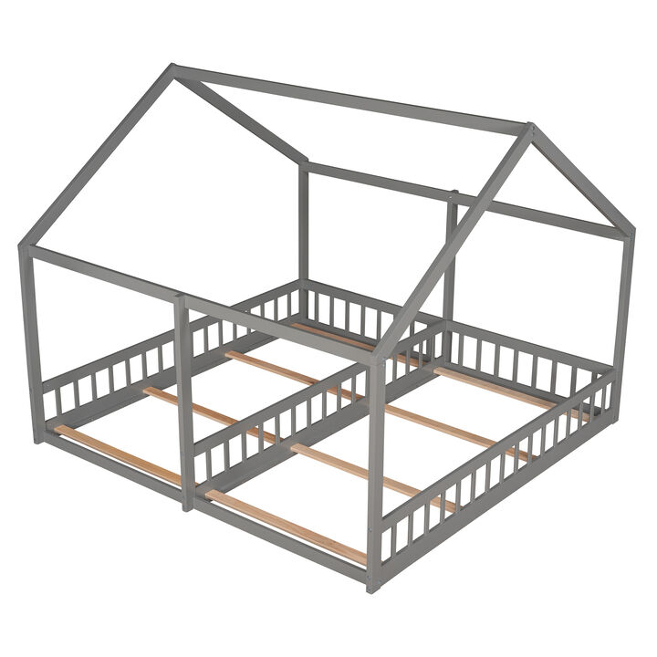 Merax House Platform Beds  with 2 Shared Beds