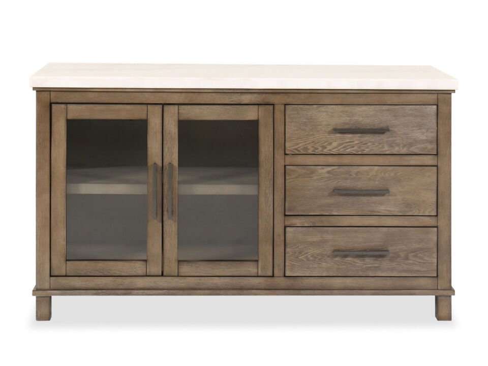 Grayson Server with White Marble Top