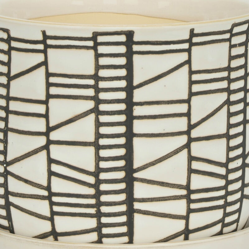 Planter W/ Saucer, Beige
