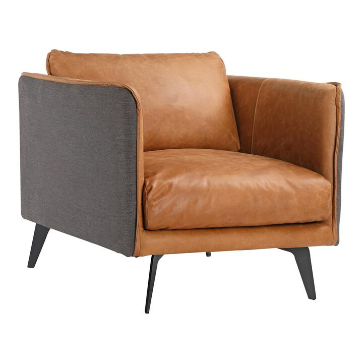 Cognac Oasis Leather Lounge Chair, Belen Kox