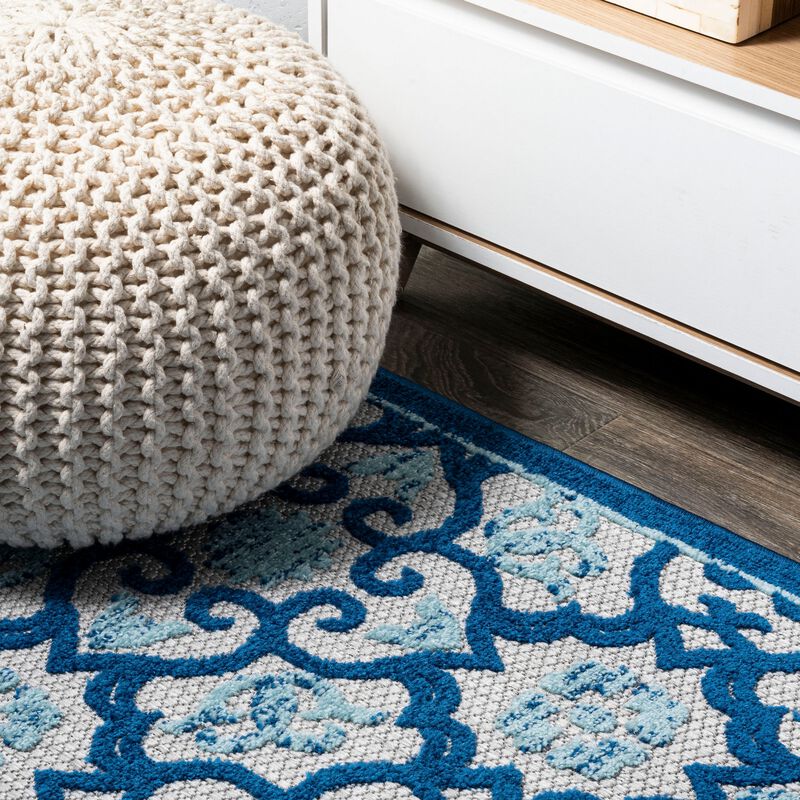 Gallia Tile Trellis High-Low Indoor/Outdoor Area Rug