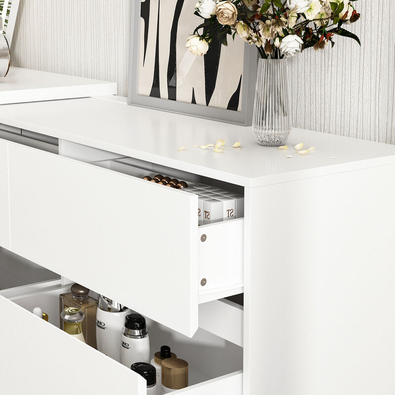 6-Drawer L-Shaped Chest of Drawers Cabinet with Rotatable Desktop 47.2 in. W x 51.2 in. D x 32.7 in. H