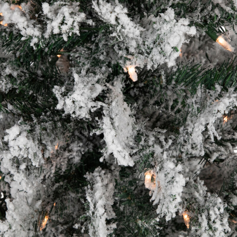 4' Pre-Lit Flocked Pine Artificial Christmas Tree  Clear Lights