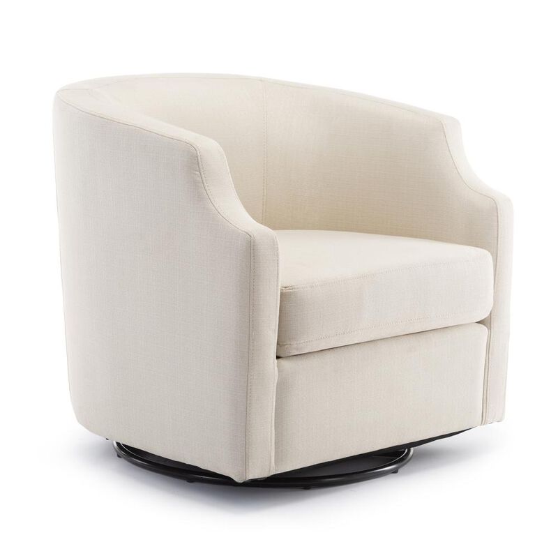 Comfort Pointe Infinity Linen Swivel Glider Barrel Chair