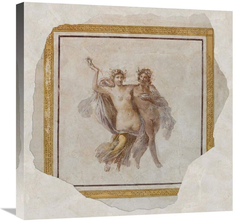 Fresco Panel Depicting Dionysos and Ariadne-Canvas Art-24x24