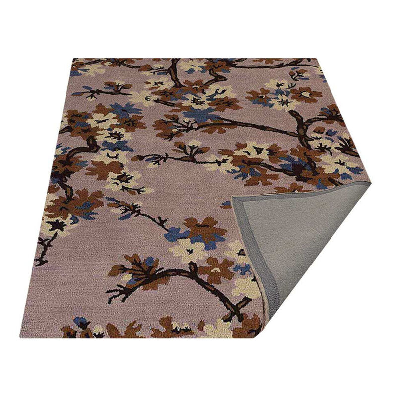 RUGSOTIC CARPETS HAND TUFTED WOOL ECO-FRIENDLY AREA RUGS  - 8'x11', Rectangle Shape, Beige, Floral Modern Design, High Pile Thick Handmade Anti Skid Area Rugs for Living Room, Bed Room (K00671)