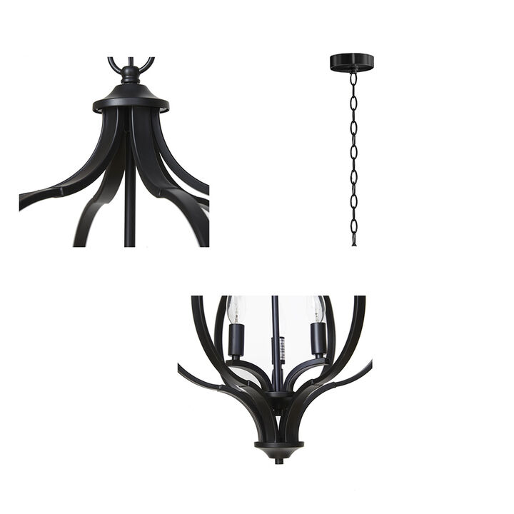 Gracie Mills Tristen Versatile Glow 3-Light Adjustable Chain Metal Chandelier"