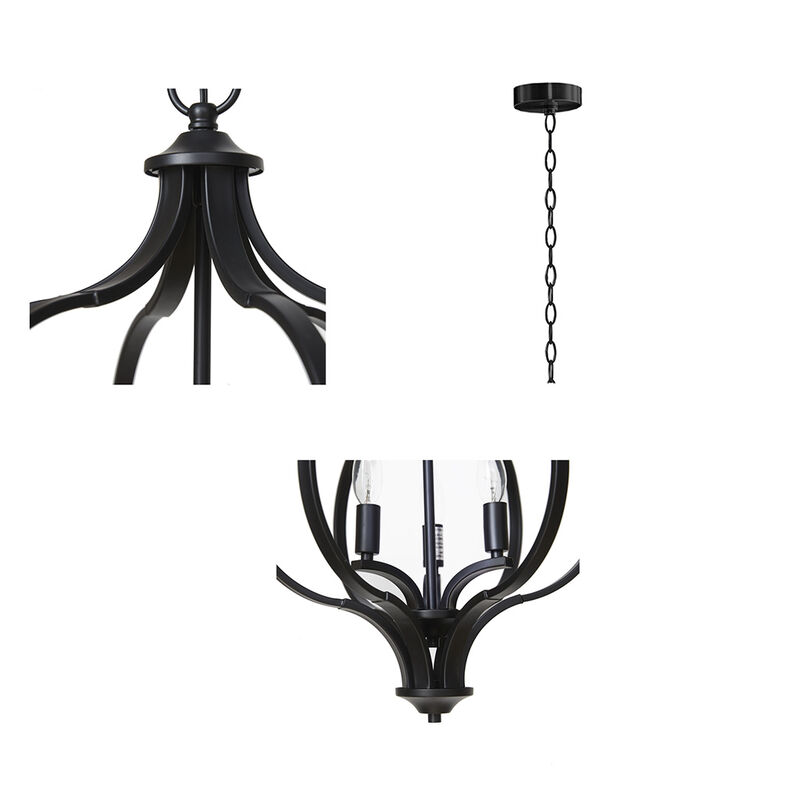 Gracie Mills Tristen Versatile Glow 3-Light Adjustable Chain Metal Chandelier"