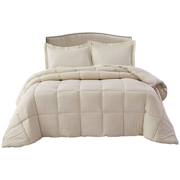 Ultra-Soft Microfiber Reversible Comforter Set – 3-Piece Bedding Ensemble