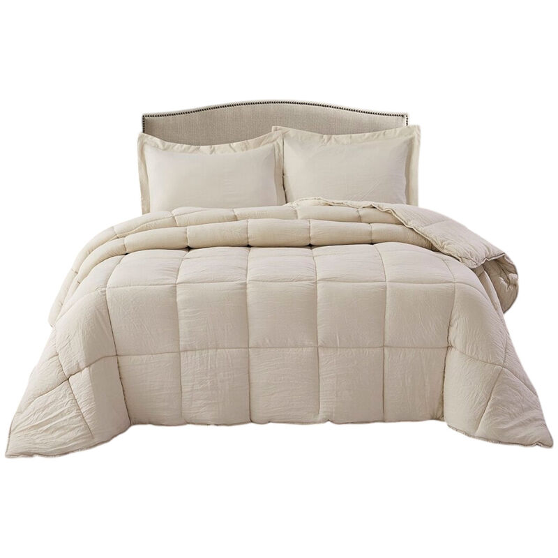 Ultra-Soft Microfiber Reversible Comforter Set – 3-Piece Bedding Ensemble
