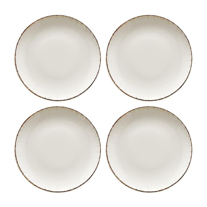 Retro dia.8.25" Round Decorated Porcelain Plate (Set of 4)
