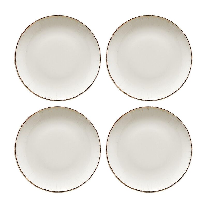 Retro dia.8.25" Round Decorated Porcelain Plate (Set of 4)
