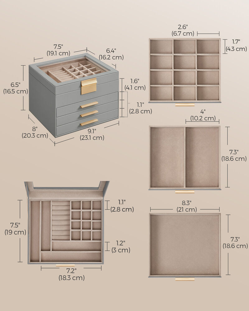 Jewelry Box with Glass Lid