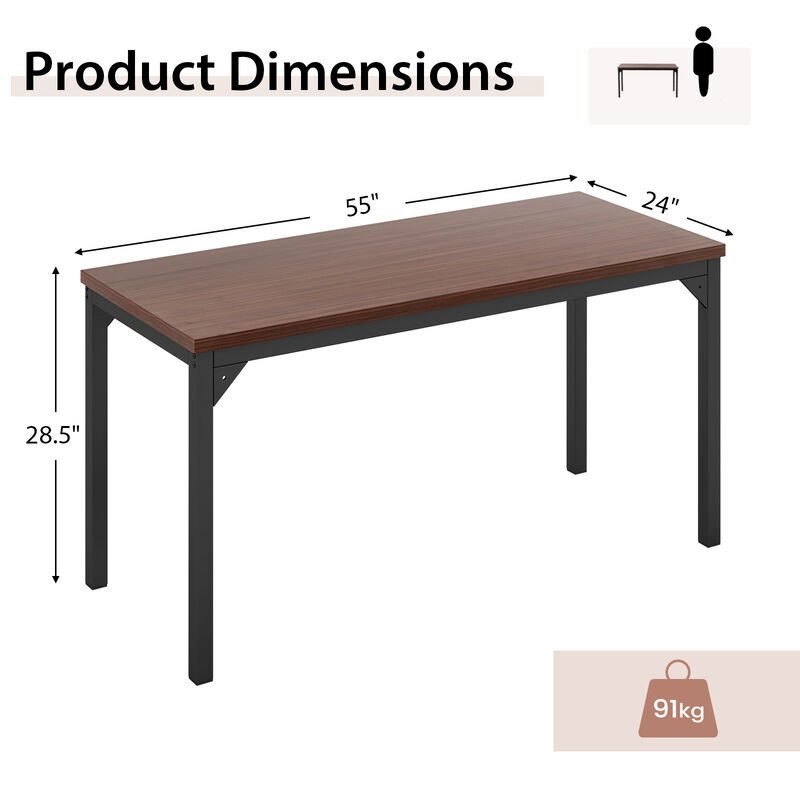 Costway 55" Conference Table Office Computer Study Desk Metal Base Meeting Room