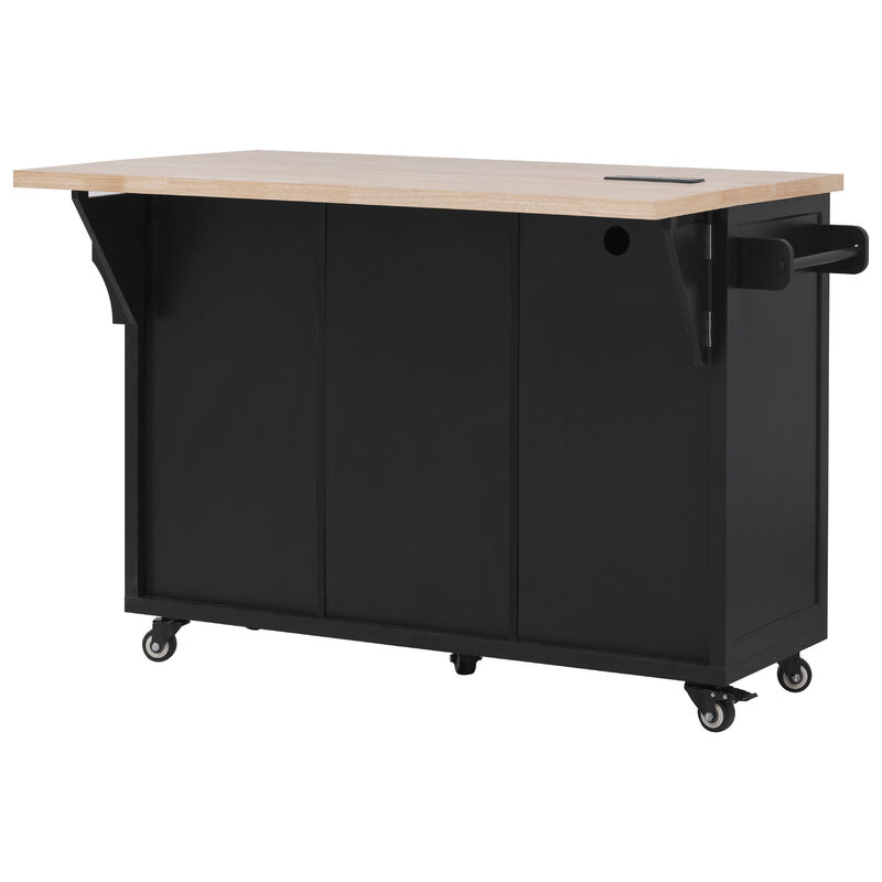Merax Vertical Stripe Rolling Kitchen Cart on Wheels