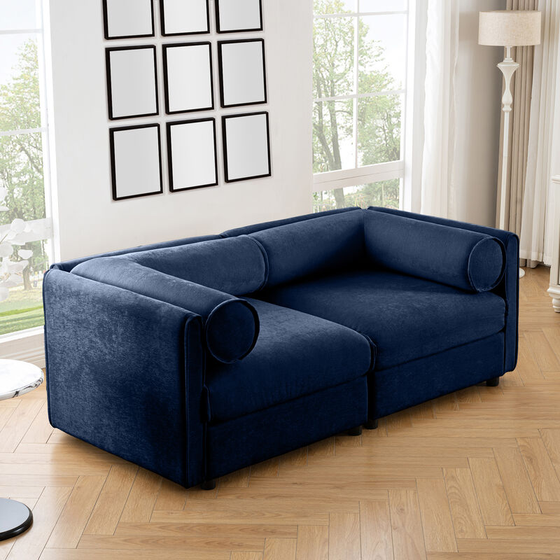 Merax Chenille 2-Seater Sofa with Storage Seat