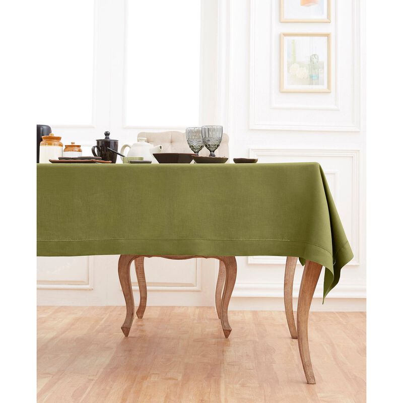 Solino Home 100% Pure Linen Tablecloth | Classic Hemstitch