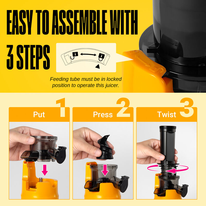 Ventray Essential Ginnie Juicer Compact Small Cold Press Masticating Slow Juicer