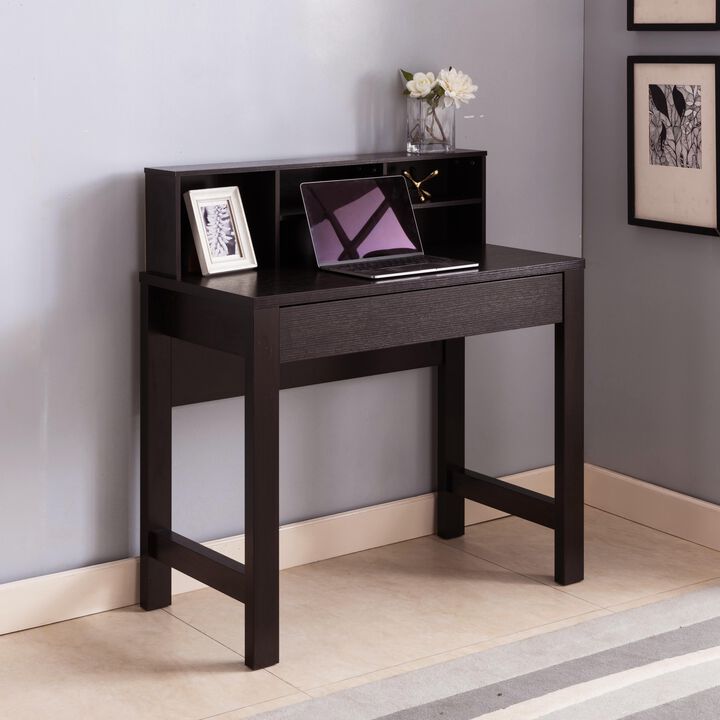 Red Cocoa Home Office Desk with 5 Cubbies Hutch and One Catch All Drawer