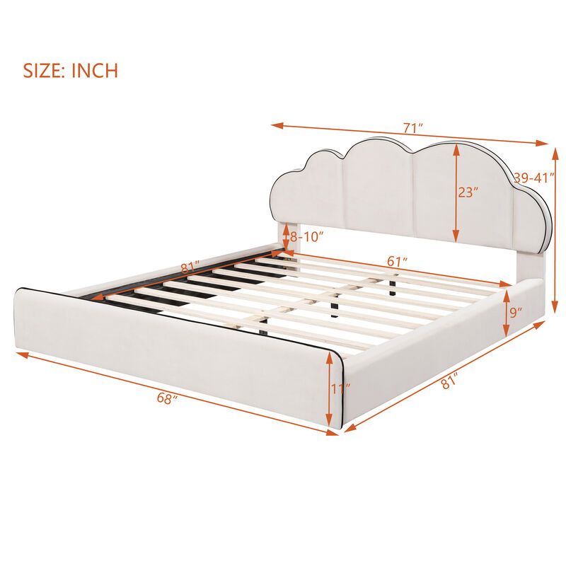 Merax Upholstered Platform Bed with Headboard