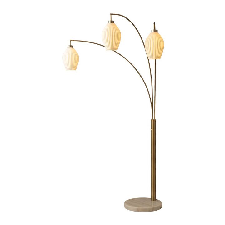 NOVA OF CALIFORNIA Santa Clara 3 Light Arc Floor Lamp - Weathered Brass