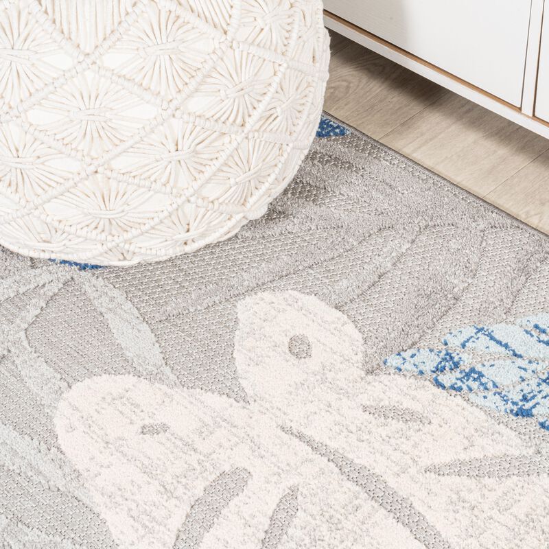 Monstera Tropical Leaf High-Low Indoor/Outdoor Area Rug
