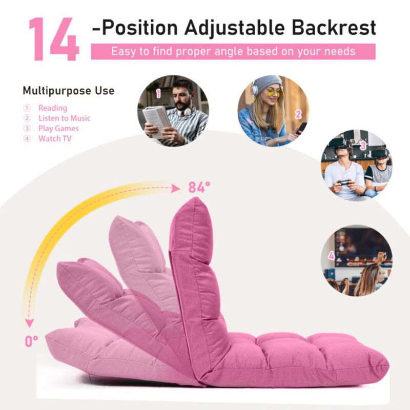 Hivvago 14-Position Adjustable Folding Lazy Gaming Sofa