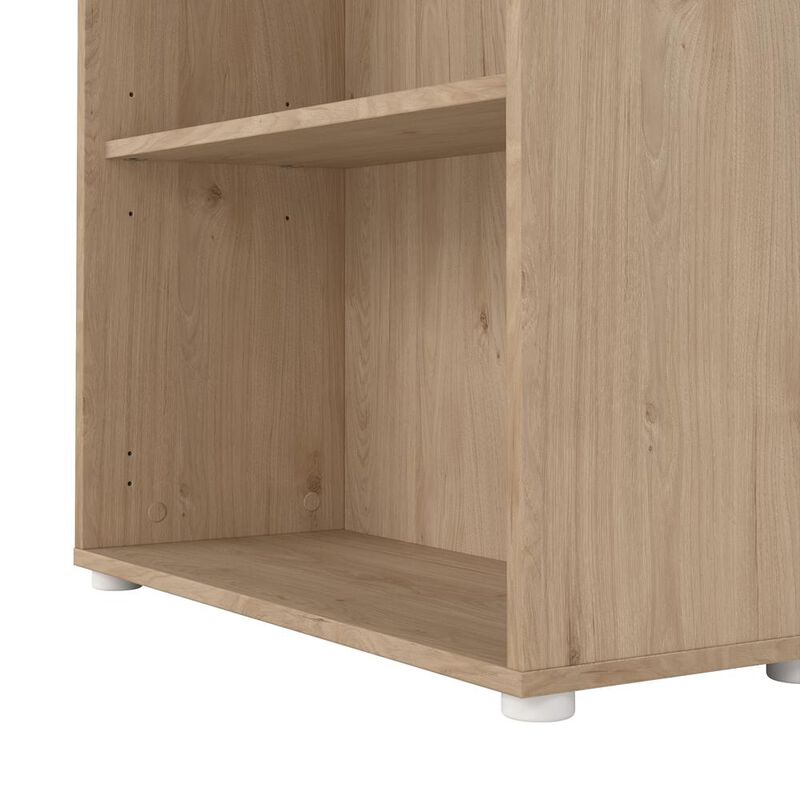 Tvilum Adjustable 3 Shelf Bookcase, Open Storage Home Office Bookshelf, Jackson Hickory