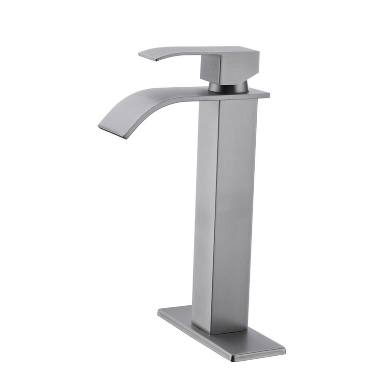 Waterfall Spout Bathroom Faucet, Single Handle Bathroom Vanity Sink Faucet