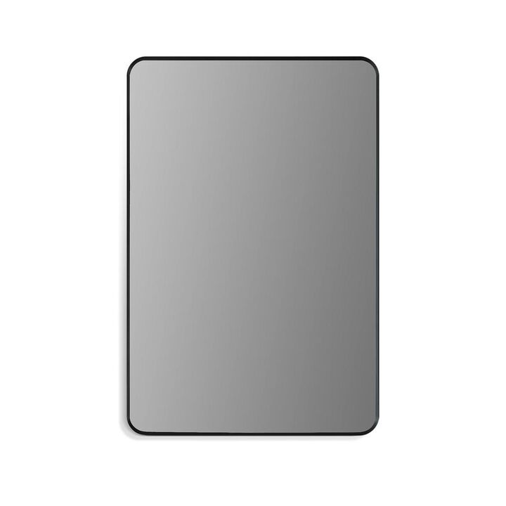 Altair Nettuno 24 Rectangle Bathroom/Vanity Matt Black Aluminum Framed Wall Mirror