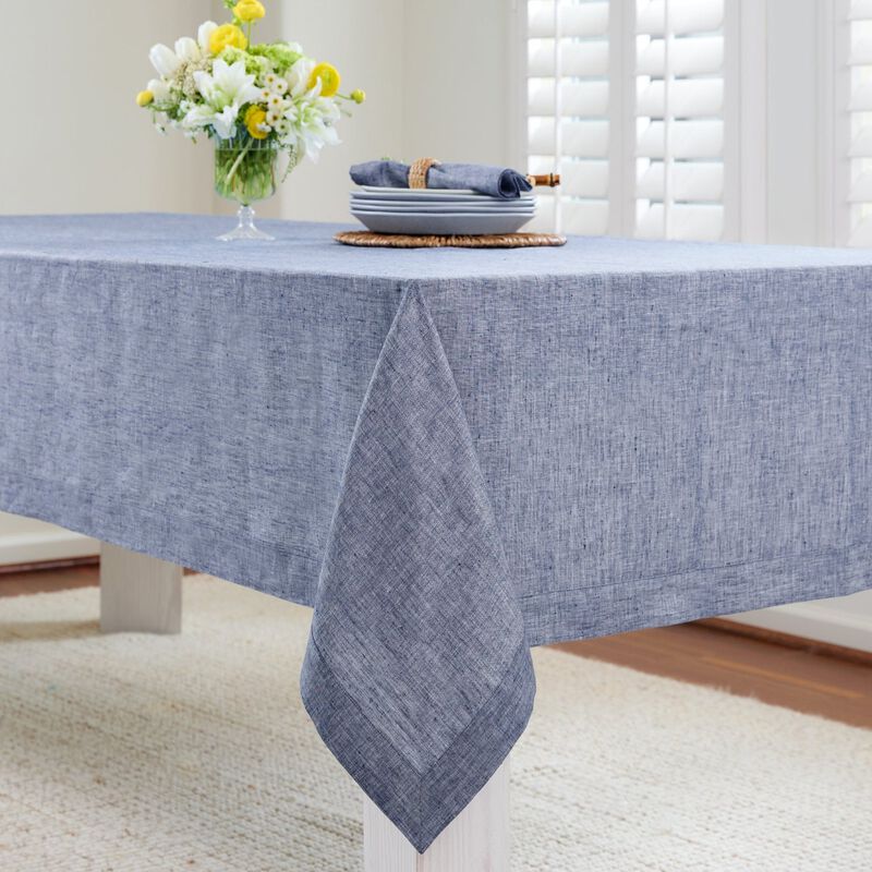 Solino Home 100% Pure Linen Dinner Napkins 20 x 20 Inch Set of 6 | Classic Hemstitch